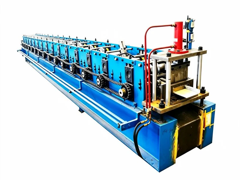 Blue rainwater profile forming line from a production-base catalogue