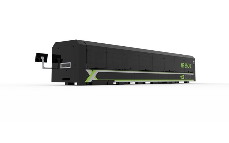 HSK-3500 catalogue rendering of a covered multi-profile steel framing machine; not a factory photograph